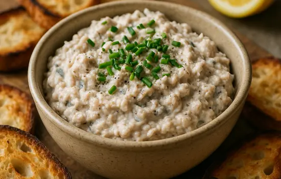 Rillettes de sardines fraîches au citron, yaourt et ciboulette