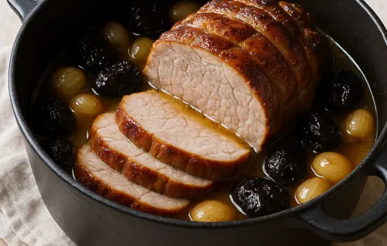 Rôti de veau aux pruneaux à l’ancienne