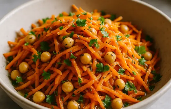 Salade de carottes râpées, pois chiches et cumin facile