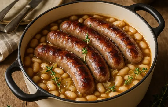 Saucisses de Toulouse aux haricots blancs à l’ancienne