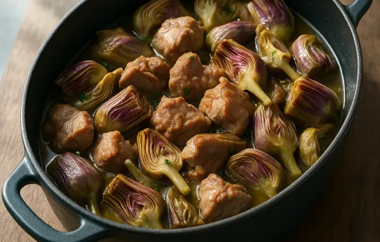 Sauté d’agneau aux artichauts à l’ancienne