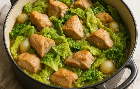 Sauté de dinde au chou vert à l’ancienne