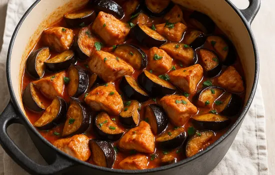 Sauté de dinde aux aubergines à la provençale