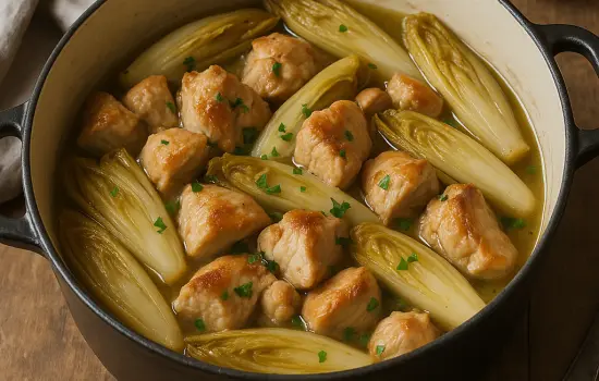 Sauté de dinde aux endives braisées à l’ancienne