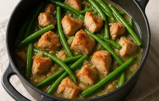 Sauté de dinde aux haricots verts à l’ancienne