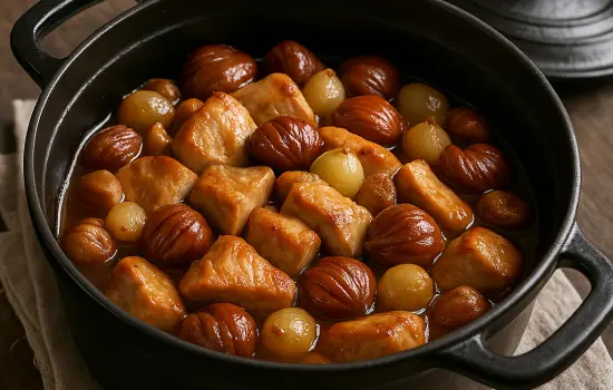 Sauté de dinde aux marrons à l’ancienne