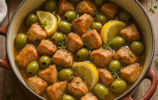 Sauté de dinde aux olives et citron à la provençale