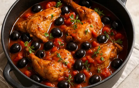 Sauté de lapin aux olives et tomates à la provençale