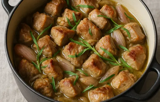 Sauté de porc à l’estragon à l’ancienne