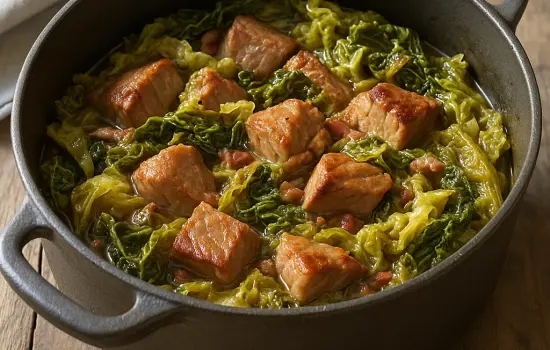 Sauté de porc au chou vert à l’ancienne