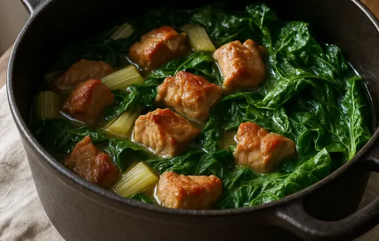 Sauté de porc aux blettes à l’ancienne