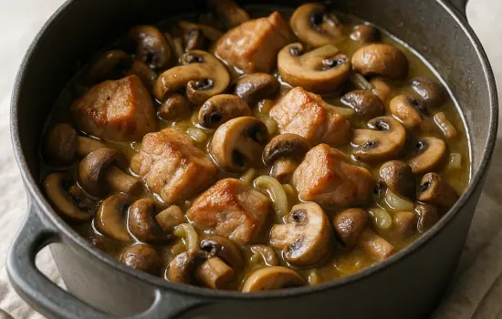 Sauté de porc aux champignons à l’ancienne