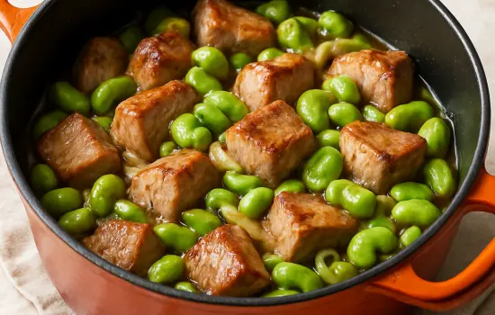 Sauté de porc aux fèves à l’ancienne