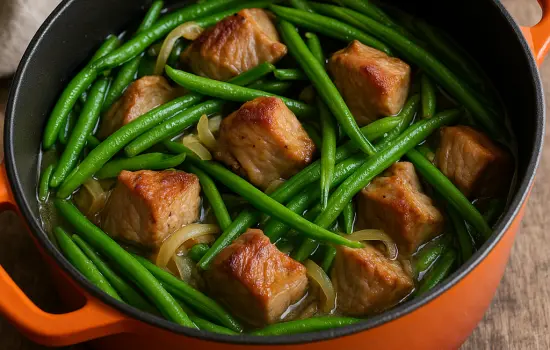 Sauté de porc aux haricots verts à l’ancienne