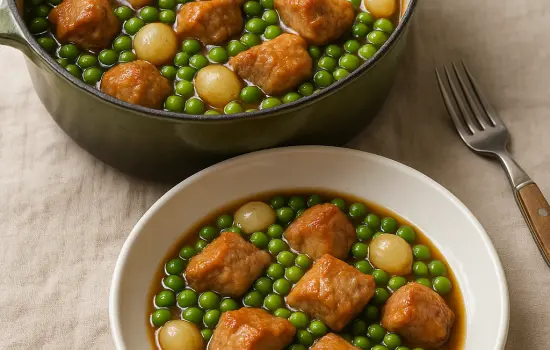 Sauté de porc aux petits pois à l’ancienne