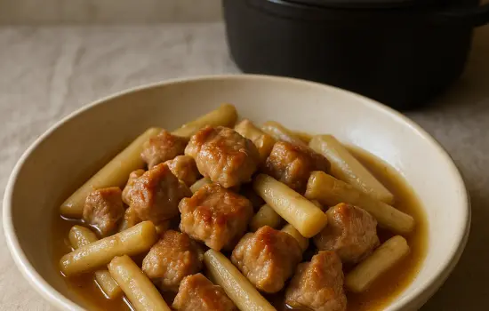 Sauté de porc aux salsifis à l’ancienne