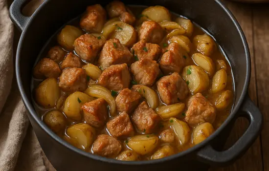 Sauté de porc aux topinambours à l’ancienne