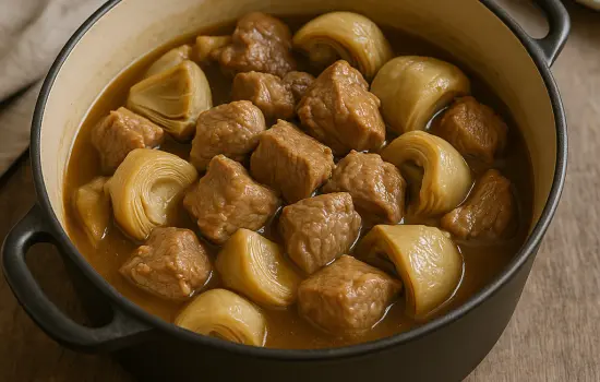 Sauté de veau aux artichauts à l’ancienne