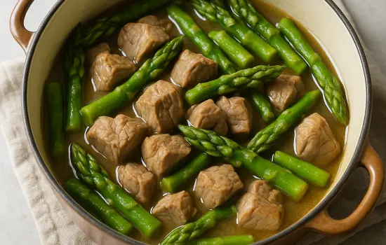 Sauté de veau aux asperges à l’ancienne