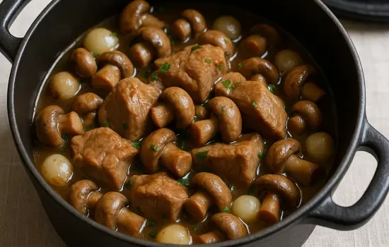 Sauté de veau aux champignons à l’ancienne