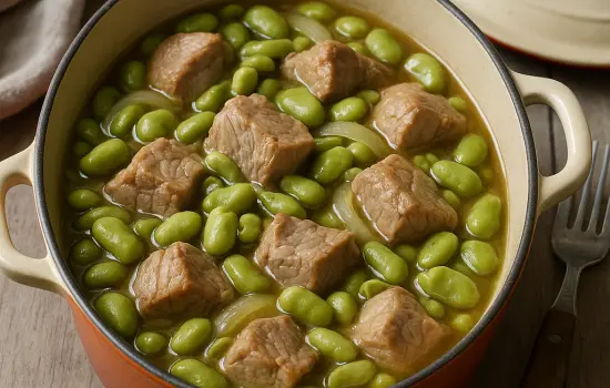 Sauté de veau aux fèves à l’ancienne