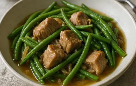 Sauté de veau aux haricots verts à l’ancienne
