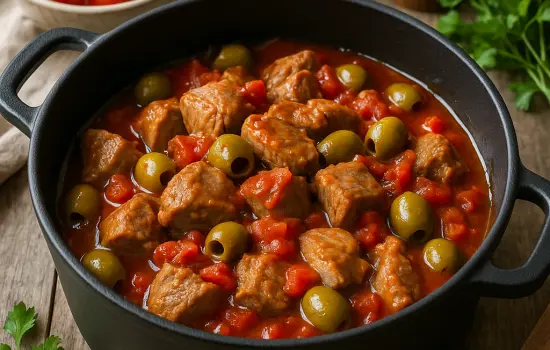 Sauté de veau aux olives et tomates à la provençale