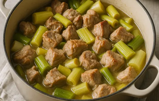 Sauté de veau aux poireaux à l’ancienne