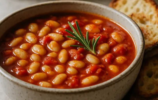 Soupe de haricots blancs, tomates et romarin facile