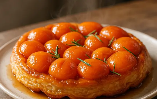 Tarte tatin d’abricots et romarin facile