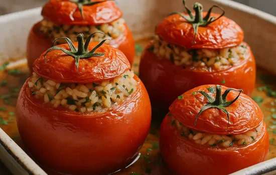 Tomates farcies au riz et aux herbes facile