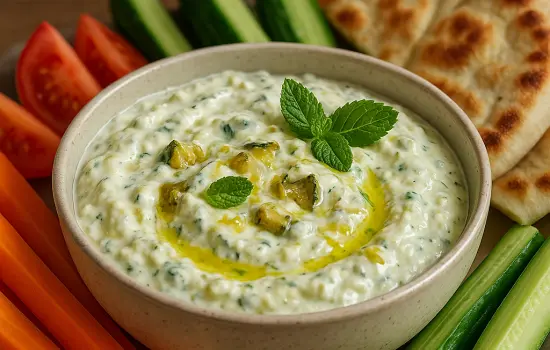 Tzatziki de courgettes rôties à la menthe et au citron