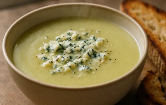 Velouté de céleri branche, pommes de terre et bleu facile