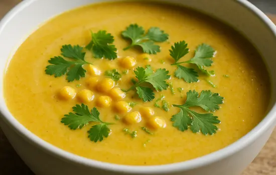 Velouté de maïs au lait de coco et citron vert