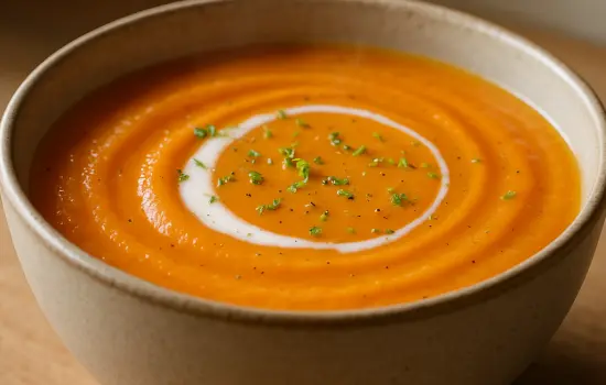 Velouté de patate douce, lait de coco et citron vert